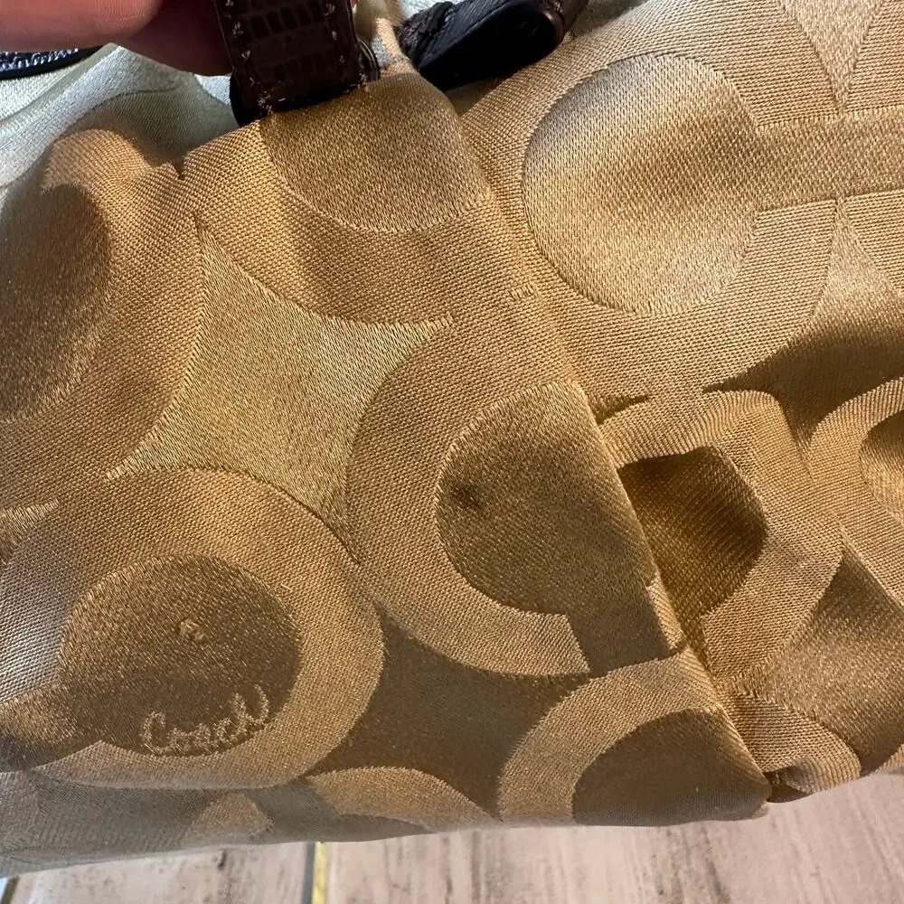 Coach Maggie Satchel Signature Canvas & Brown Leather Style F1220 - Picture 9 of 9